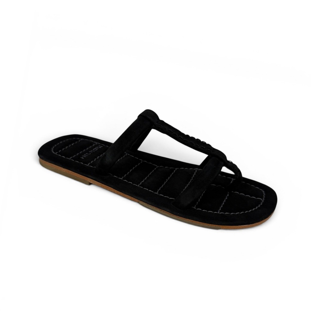 Free People Hadden Sandals Womens 8.5 Black Suede Thong Flat Slides - Picture 10 of 15